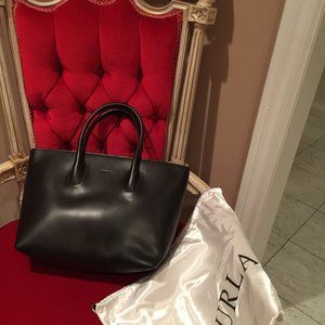 FURLA SAFFIANO Brand NEW Dark Brown Leather Bag w Dustbag  from ITALY
